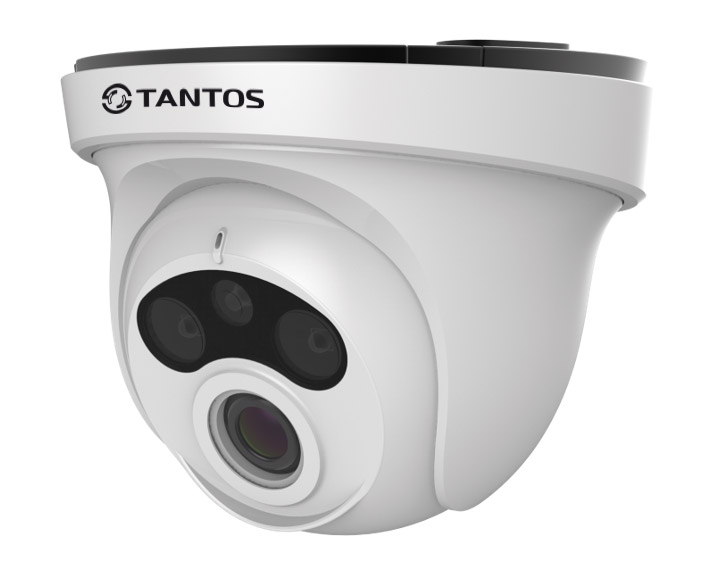 Tantos TSi - EB221F (3.6) 2Mp Купольная видеокамера, IP, уличная, антивандальная, 1/2.9" CMOS сенсор, 0.01лк(цвет)/0.005лк(ч/б)/0лк(с ИК), встроенный микрофон, ИК - подсветка до 15м, от - 40°С до +50°С, DC12V, PoE