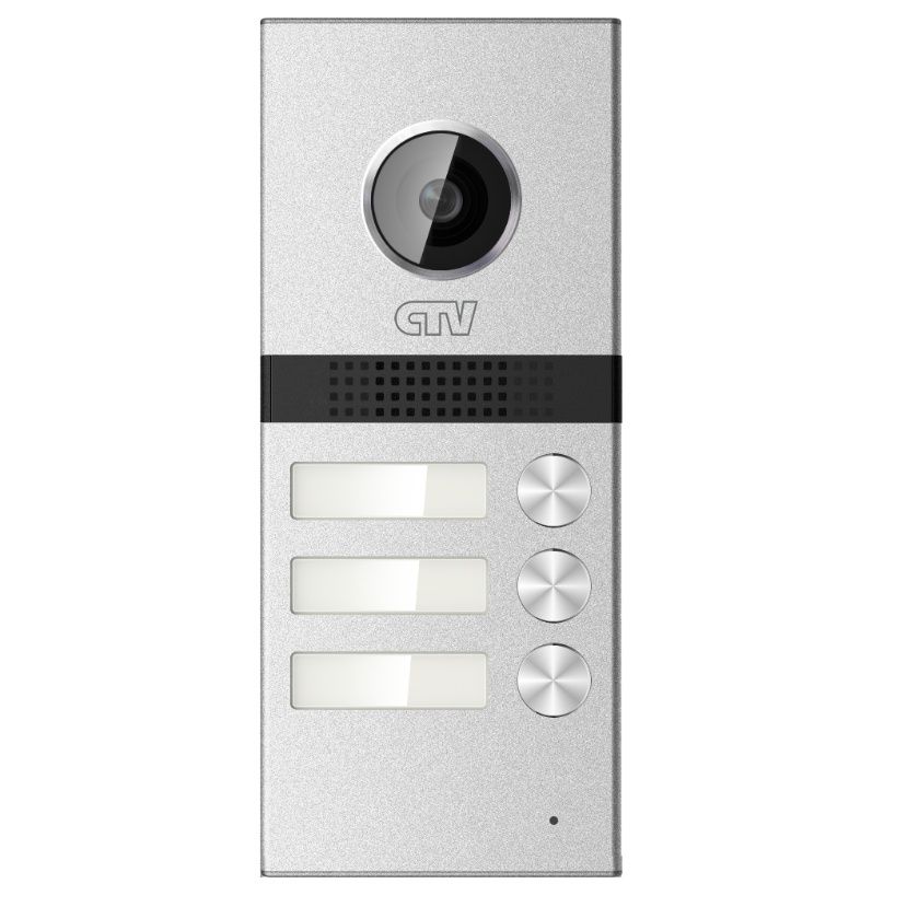 CTV-D3MULTI Вызывная панель цветного видеодомофона на 3 абонента, тонкий корпус из алюминиевого сплава, 1000ТВЛ, угол по горизонтали 120 °, встроенная ИК-подсветка