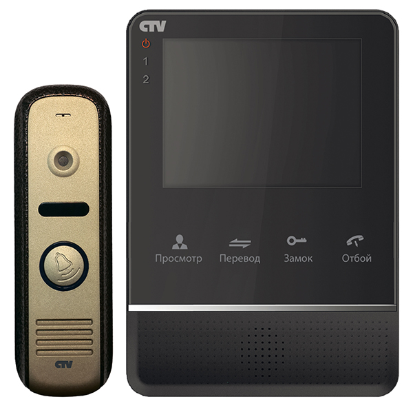 CTV - DP2400MD B (Black/Gold) Комплект цветного видеодомофона, в составе: панель CTV - D1000HD BA, монитор CTV - M2400MD B