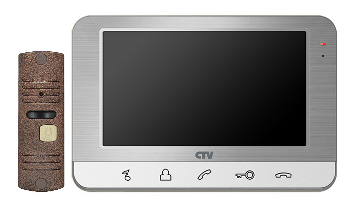 CTV-DP701 S (Silver/Bronze) Комплект цветного видеодомофона, в составе: панель CTV-D10NG BR, монитор CTV-M701 S