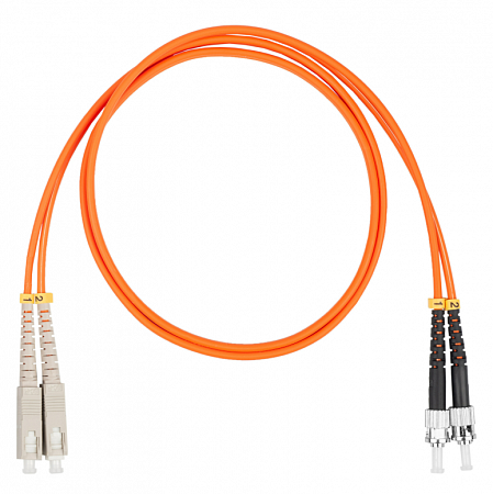Шнур оптический коммутационный (патч-корд), SC-ST, дуплекс (duplex) OM2, нг(А)-HF, оранжевый, 20 м