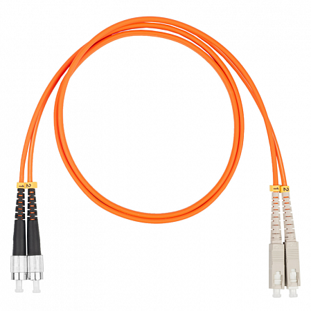 Шнур оптический коммутационный (патч-корд), SC-FC, дуплекс (duplex) OM2, нг(А)-HF, оранжевый, 0,5 м
