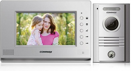 Commax CDV-70AR3/DRC-40KR2 Комплект цветного видеодомофона, 7.0&amp;quot;, TFT LCD, PAL/NTSC, без трубки (Hands Free) , подключение 2х вызывных блоков и трубки DP-4VHP, управление 3 эл/мех.замками. вызов и связь &amp;quot;трубка-монитор&amp;quot;, накладное исполнение, AC 110-240