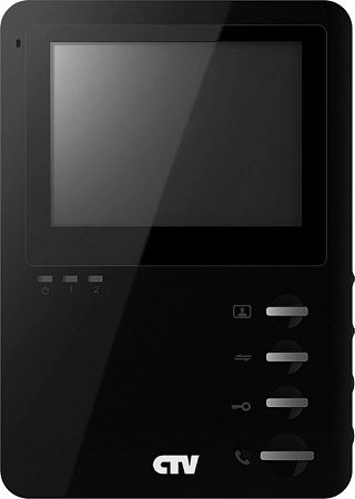 CTV - M1400M (Black) Монитор цветного видеодомофона, 4&quot;, Hands free, память на 250 изображений, накладное крепление, встр. ист пит, подкл до 2 выз. панелей и 4 мониторов, уникальный дизайн